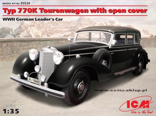 Go to product ICM 35534 - 1:35 Typ 770K Tourenwagen with open cover - WWII German Leader's Car