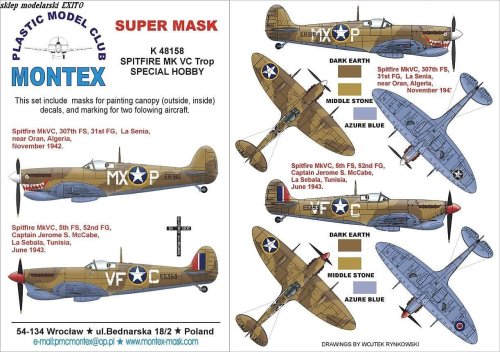 Go to product MONTEX K48158 - 1:48 Spitfire VC USAAF
