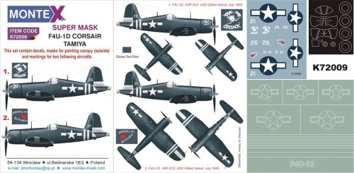 Go to product MONTEX K72009 - 1:72 F4U-1D Corsair
