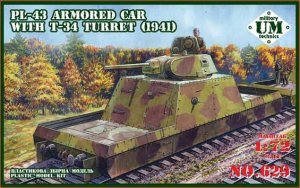 UNIMODELS 629 - 1:72 Armored car PL-43 with T-34 turret - 1941