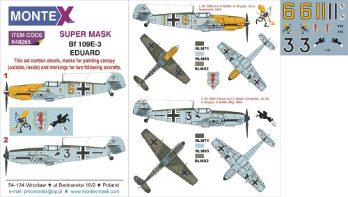 Go to product MONTEX K48265 - 1:48 Messerschmitt Bf 109E-3