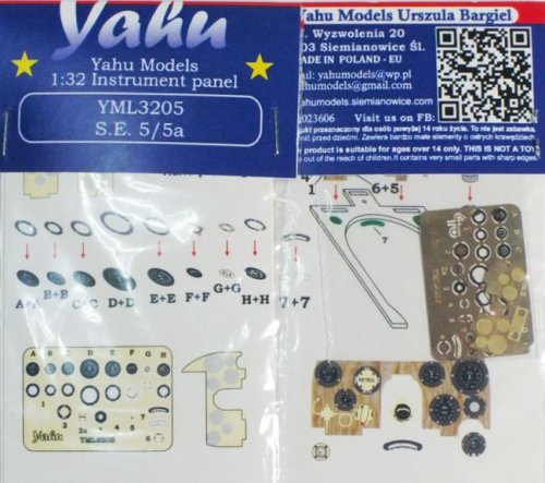 Go to product YAHU YML3205 - 1:32 S.E.5 / 5a - Instrument Panel