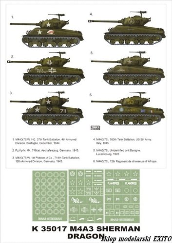 Go to product MONTEX K35017 - 1:35 M4A3 (76) Sherman