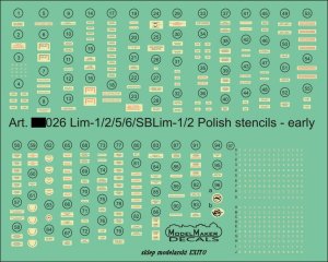 MODELMAKER D72026 - 1:72 LiM-1/2/5/6/SBLim-1/2 Polish stencils early