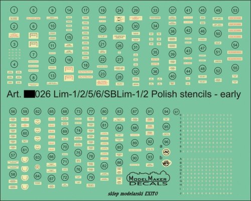 Go to product MODELMAKER D72026 - 1:72 LiM-1/2/5/6/SBLim-1/2 Polish stencils early