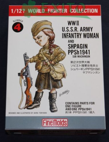 Go to product FINE MOLDS FT4 - 1:12 W.W.II U.S.S.R. Infantry Woman & PPSh1941