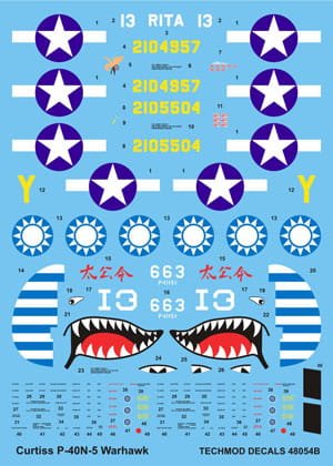Go to product TECHMOD 48054 - 1:48 Curtiss P-40N Warhawk