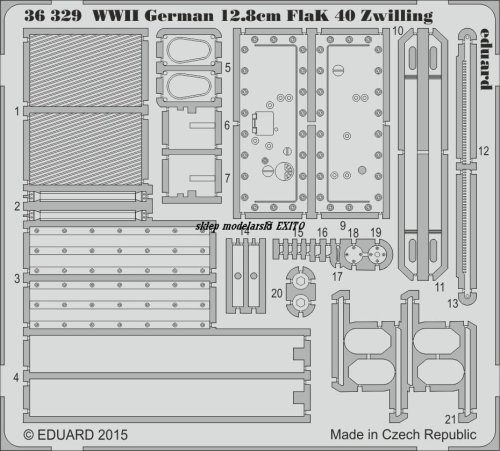 Go to product EDUARD 36329 - 1:35 WWII German 12.8cm FlaK 40 Zwilling