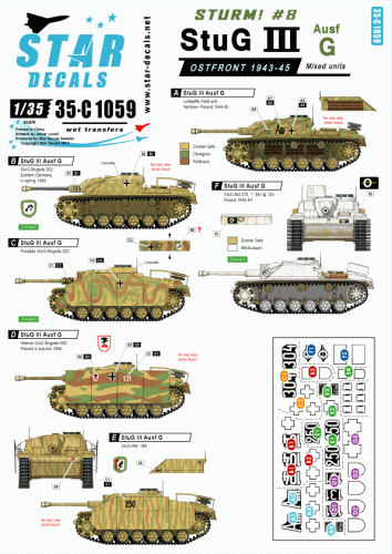 Go to product STAR DECALS 35-C1059 - 1:35 Sturm! # 8. StuG III Ausf G, Ostfront 1943-45.