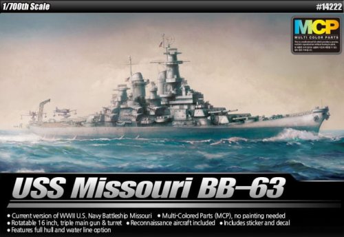 Go to product ACADEMY 14222 - 1:700 USS Missouri BB-63