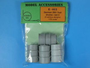 EUREKA XXL E-012 - 1:35 German 200l fuel barrels set 2 - markings for Wehrmacht