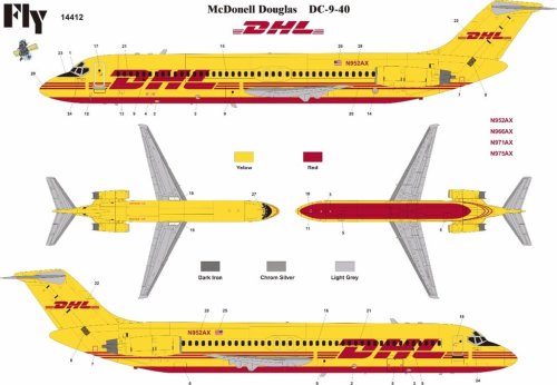 Go to product FLY 14412 - 1:144 DC-9-40  DHL