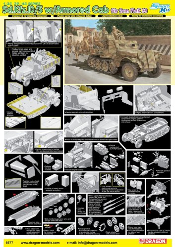Go to product DRAGON 6677 - 1:35 Sd.Kfz.10/5 w Armored Cab 2cm Flak 38