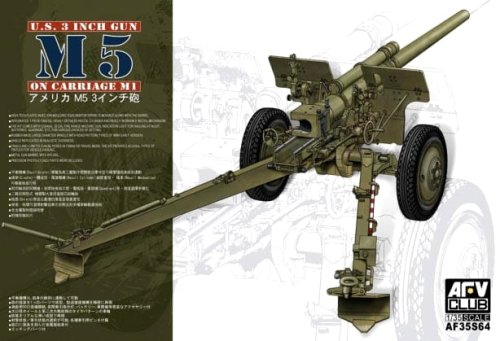 Go to product AFV CLUB 35S64 - 1:35 3in Gun M5 On Carriage M1