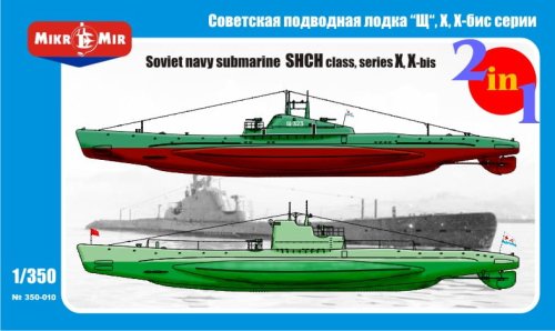 Go to product MIKROMIR 350010 - 1:350 Soviet Navy submarine SHCH class  X / X-bis