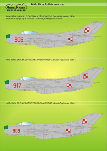 Go to product MODELMAKER D72005 - 1:72 MiG-19 in Polish Service