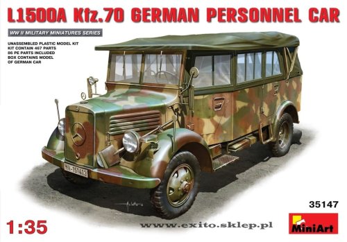 Go to product MINIART 35147 - 1:35 L1500A Kfz.70 German Personnel Car