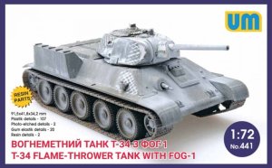 UNIMODELS 441 - 1:72 T-34 Flame-thrower tank with FOG-1