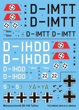 Go to product TECHMOD 48062 - 1:48 Messerschmitt Bf-108 Taifun