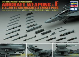 HASEGAWA X4817 - 1:48 U.S.Aircraft Weapons E - Air to Air Missiles & Target Pods