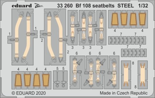 Go to product Eduard 33260 - 1:32 Bf 108 seatbelts - Steel