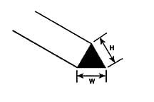 PLASTRUCT 90846 - Solid styrene triangular rod 3.2 mm x 250 mm
