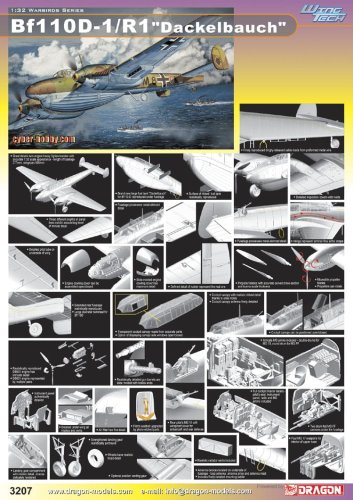 Go to product DRAGON 3207 - 1:32 Messerschmitt Bf110 D-1/R1 Dackelbauch