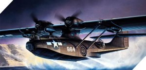 ACADEMY 12487 - 1:72 PBY-5A Black Catalina