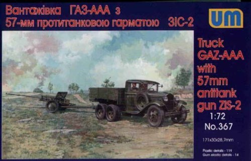 Go to product UNIMODELS 367 - 1:72 Truck GAZ AAA with 57mm Gun ZIS-2