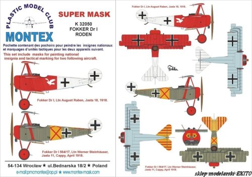 Go to product MONTEX K32050 - 1:32 Fokker Dr.I