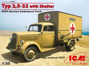 ICM 35402 - 1:35 Typ 2,5-32 with Shelter WWII German Ambulance Truck
