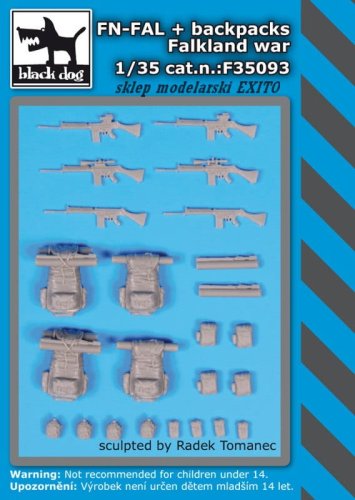 Go to product BLACK DOG F35093 - 1:35 FN-FAL plus backpacks - Falkland war
