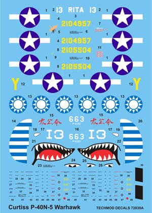 Go to product TECHMOD 72030 - 1:72 Curtiss P-40N-5 Warhawk