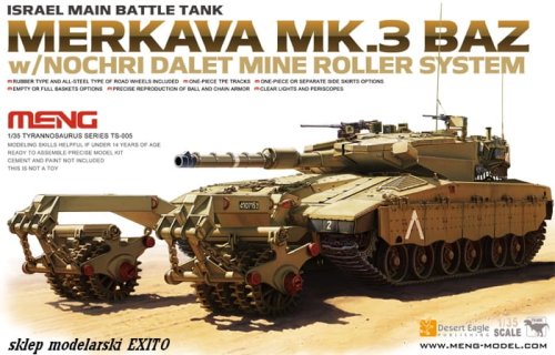 Go to product MENG MODEL TS005 - 1:35 Merkava Mk.3 BAZ w /Nochri Dalet Mine Roller System