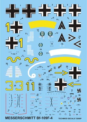 Go to product TECHMOD 72008 - 1:72 Messerschmitt Bf-109 F-4