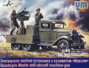 UNIMODELS 511 - 1:48 Soviet truck GAZ-AAA with anti-aircraft plant "Maksim"