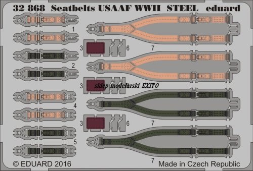 Go to product EDUARD 32868 - 1:32 Seatbelts USAAF WWII Steel
