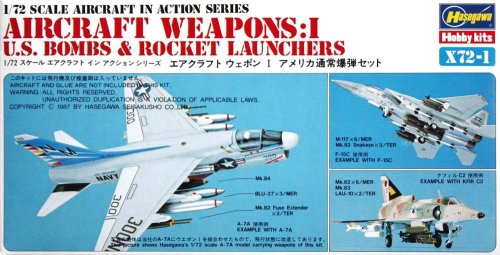 Go to product HASEGAWA X7201 - 1:72 U.S.Aircraft Weapons I - Bombs & Rocket Launchers