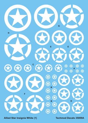 Go to product TECHMOD 35009 - 1:35 Allied Star Insignia White
