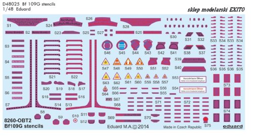 Go to product EDUARD D48025 - 1:48 Bf 109G stencils