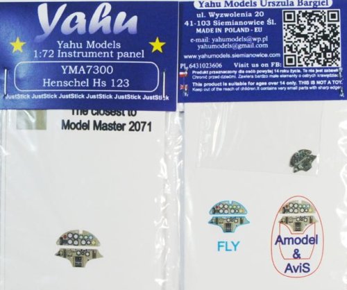 Go to product YAHU YMA7300 - 1:72 Henschel Hs 123 - Instrument Panel