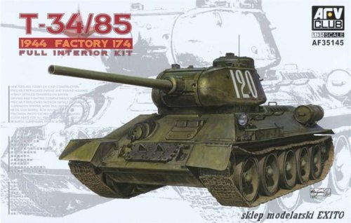 Go to product AFV CLUB 35145 - 1:35 T-34/85 Mod.1944 Factory 174 - Full Interior Kit