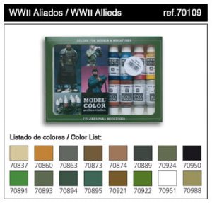 VALLEJO Model Color Set 70109 - WW II Allied