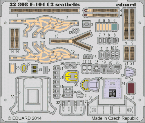 Go to product EDUARD 32808 - 1:32 F-104 C2 seatbelts
