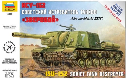Go to product ZVEZDA 5026 - 1:72 ISU-152 Soviet Self Propelled Gun