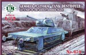 UNIMODELS UM-MT 674 - 1:72 Armored platform Tank destroyer (as a part of a german armored train)