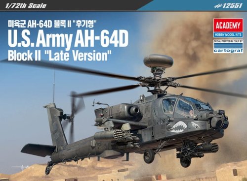 Go to product ACADEMY 12551 - 1:72 US Army AH-64D Block II Late Version