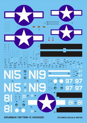Go to product TECHMOD 48070 - 1:48 Grumman TBF/TBM-1C Avenger