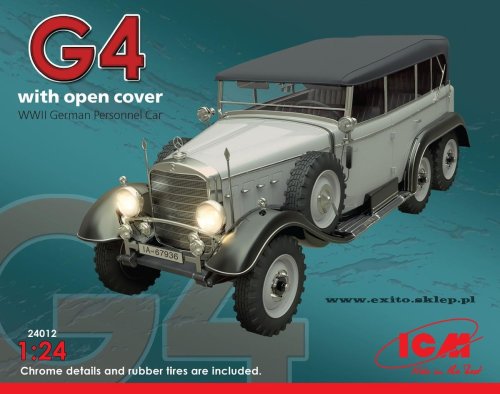 Go to product ICM 24012 - 1:24 Typ G4 with open cover WWII German Personnel Car