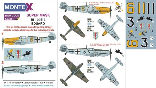Go to product MONTEX K32281 - 1:32 Messerschmitt Bf 109E-3